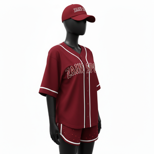 Women baseball <b>short</b> set high quality polyester mesh fabric gsm lightweight maroon <b>jersey</b> <b>shorts</b> custom embroidery Women's Sets - Product Image 5