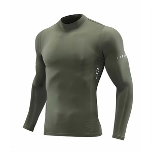 Customize Stretch Slim Fit T <b>Shirt</b> High Neck <b>Mens</b> Workout Fitness Gym T-<b>shirt</b> Sportswear Long Sleeve De <b>Compression</b> <b>Shirts</b> - Product Image 4