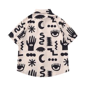 Camisa de manga corta de verano con botones y estampado personalizado OEM para hombre - Product Image 2