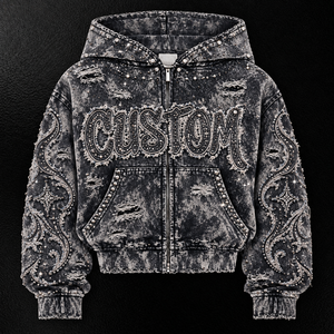 Fournisseur de sweats à capuche zippés en gros avec sweats à capuche zippés en molleton de coton brossé pour la vente en gros de sweats à capuche zippés effet délavé pour les États-Unis - Product Image 2