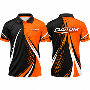 Custom Sublimation Printed Polo <b>Shirt</b> Unisex Quick Dry E-Sports Wear Pink Black White Design Adult Size - Product Image 5