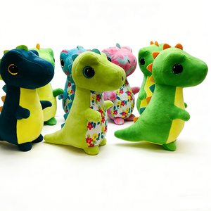 Peluche de dinosaure personnalisée, petite et trapue, aux yeux ronds et brillants géants, bicolore. - Product Image 5