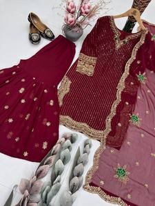 Presenting New Designer Party Wear Siqunce Work Top-Plazzo And Dupatta Set - Product Image 6