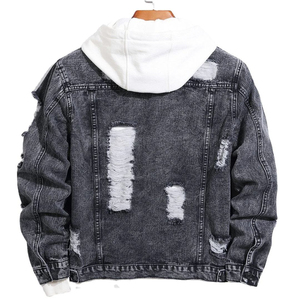 แจ็คเก็ตยีนส์สำหรับผู้ชาย ฤดูหนาว แบบกันลม อุ่น สีน้ำเงิน  ทรงมาตรฐาน สไตล์ Trucker ติดกระดุม เสื้อคลุมแนวสตรีทแวร์ลำลอง - Product Image 5