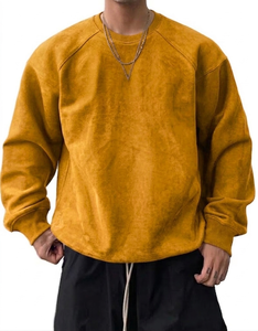 <b>Men's</b> Oversized Crew Neck Acid Washed Sweatshirt Solid Color 100% Cotton Material <b>Pullover</b> Casual Autumn Wear <b>Men's</b> Sweatshirts - Product Image 6
