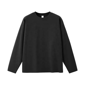 Men's White Long Sleeve Cotton T-Shirt O-Neck Regular Fit Casual Solid Color Jersey Knit Top - Product Image 2