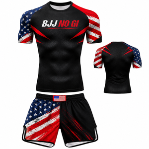 New Custom Boxing Club Gear Rashguard OEM Manufacturer Long Sleeve Leggings Pants Set <b>Compression</b> <b>Shirts</b> Breathable - Product Image 1