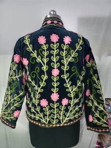 SETU INTERNATIONAL Embroidered <b>Velvet</b> Floral Bohemian Ethnic Winter <b>Jacket</b> Eco-Friendly for <b>Men</b> Women Wholesale Hand Embroidered - Product Image 4