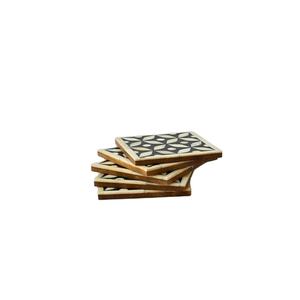 ชุดที่รองแก้วชาเรซิ่นกระดูกแบบแฮนด์เมด4ชิ้นสำหรับบ้านโรงแรมและเครื่องครัวที่รองแก้วมือสอง - Product Image 1