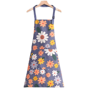 Lindo delantal de algodón con estampado floral, lavable a máquina, delantal de cocina diario con bolsillos para cocina, restaurante, repostería y manualidades. - Product Image 1