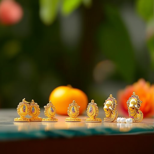 Lakshmi Bridal Pearl Jada Billa Earring Set-Gold Plated Brass Designer Jewelry - Product Image 3