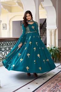 Robe de soirée élégante avec sequins et dupatta, ensemble de robe de soirée avec broderie au fil, magnifique travail artisanal, vêtements ethniques. - Product Image 2