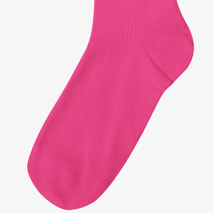 Wholesale Autumn Knitted <b>Breathable</b> Polyester Custom Logo Running <b>Socks</b> Athletic Sports Casual Pink <b>Socks</b> - Product Image 5