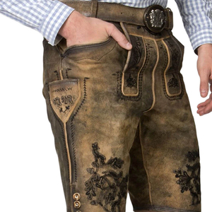Authentic Custom Bavarian Shorts with Embroidery Adjustable Canvas <b>Suspender</b> for Oktoberfest Festivals - Product Image 3