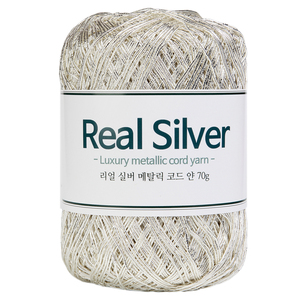 [Hilo de cordón metálico de plata real] Hilo metálico recubierto de plata real 99.9% 1mm, 70g, 200m | Antideslustre, hecho en Corea al por mayor - Product Image 1