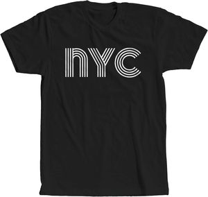 Camiseta de Hombre Azul Marino con Estampado de NYC, Manga Corta, Cuello Redondo, Corte Regular, 100% Algodón Jersey, Logotipo Frontal - Product Image 2