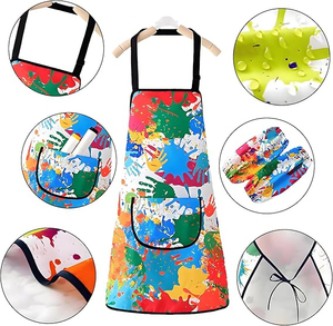 Juego de Delantales de Arte Ajustables con Bolsillos de Poliéster/Algodón para Niños, Unisex, Personalizados, para Pintura, Manualidades y Cocina - Servicio OEM - Product Image 3