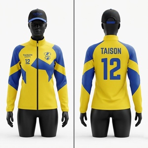 Sweat-shirt d'entraînement de football unisexe, polyester premium 330g, jaune et bleu, logo sur le devant, à capuche, imperméable, respirant, en polaire - Product Image 1
