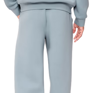 Men's Light Blue Fleece Sweatpants Wide Leg Relaxed Fit Casual <b>Trousers</b> <b>Elastic</b> <b>Waist</b> Custom Logo Streetwear Pants OEM - Product Image 4