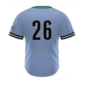 Maillots de baseball personnalisés à manches courtes, entièrement boutonnés et à col en V, sublimés - Product Image 5
