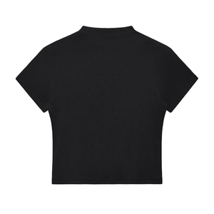 เสื้อยืดครอปแขนสั้นผ้าฝ้าย 100% สำหรับผู้หญิง พิมพ์ลายตามเทรนด์สตรีทแดนซ์แบบอเมริกัน ความหนา 200gsm ดีไซน์สั่งทำพิเศษ - Product Image 4