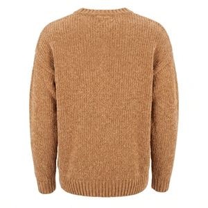 Men Breathable Ribbed Knit Crew Neck Sweater Long Sleeve <b>Pullover</b> Solid Cotton Logo <b>Jumper</b> for Fall Winter - Product Image 3