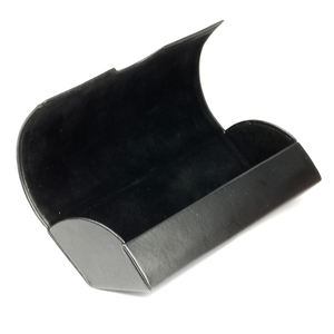 Étui à lunettes classique simple en cuir PU noir rigide - Product Image 4