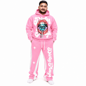 Conjunto de Sudadera con Capucha y Pantalones Deportivos Personalizados para Hombre, con Estampado Gráfico, Estilo Urbano, Marca Privada, Fabricante de Ropa OEM - Product Image 3