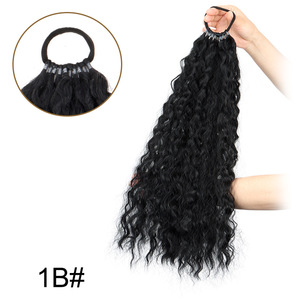 Queue de cheval synthétique bouclée frisée à cordon de serrage, résistante à la chaleur, facile à appliquer pour le quotidien et les fêtes - Product Image 4