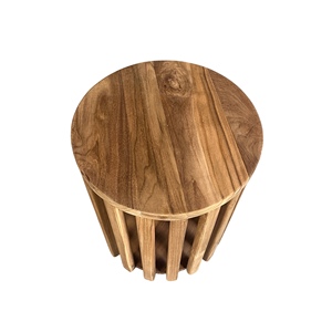 Taburete Redondo de Madera Estilo Rústico y Otomana para Hogar, Oficina, Sala de Estar, Comedor, Cocina, Dormitorio - Product Image 4