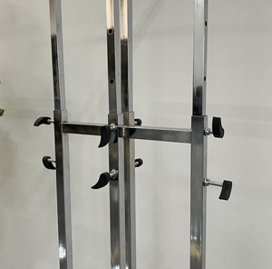 Perchero de ropa ajustable en 4 direcciones de acero inoxidable cromado para exhibición en tiendas minoristas - Product Image 4