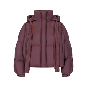 Women's Short <b>Quilted</b> <b>Jacket</b> Hooded Winter Coat Full Sleeve Solid Color Thick Polyester Wadding Puffer <b>Jacket</b> - Product Image 2