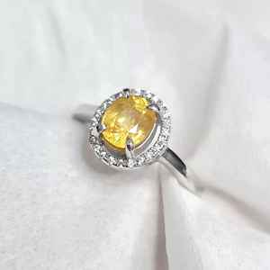Anillo de plata con zafiro amarillo natural, plata de ley 925, joyería artesanal con piedras preciosas, elegante regalo para mujer - Product Image 5