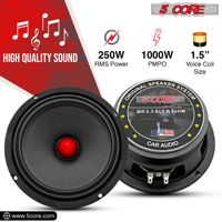 Altavoces de Audio para Automóvil de Rango Medio de Repuesto de 6.5 Pulgadas, 1600 W Máx., 4 Ohmios, Super Tweeter de 2.8 Pulgadas, 2 Piezas, Modelo D0100H7IJ86