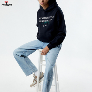 เสื้อฮู้ดดี้ผู้ชายผ้าฝ้าย 100% แบบขายส่งสั่งทำได้ คุณภาพสูง ทรงโอเวอร์ไซส์ สไตล์ลำลอง สตรีทแวร์ ปักลาย 3 มิติ ผ้าฟลีซ สำหรับฤดูหนาว - Product Image 3