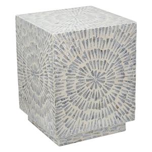 Luxury Handcrafted <b>Mosaic</b> Square Accent Table With Stools Mother of Pearl For Living Room Modern Home Decor Style - Product Image 1
