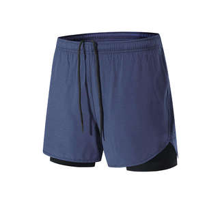 Pantalones Cortos Deportivos 2 en 1 para Hombre, Transpirables, de Verano, para Gimnasio, Cintura Elástica, Casuales, de Secado Rápido, para Correr - Product Image 1
