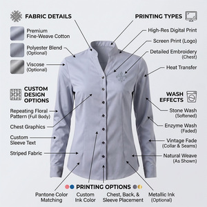 2026 Latest Plus Size Women's Embroidery Button Blouse Customized Cotton Bamboo Fiber Yarn Dyed Plaid Office Breathable - Product Image 4