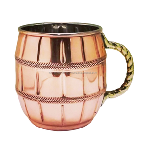 Mug à boire en cuivre de qualité supérieure avec poignée et finition polie pour la consommation et l'utilisation en cuisine, mug en cuivre anti-fuite - Product Image 4