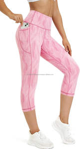 Legging de yoga imprimé écologique taille haute ultra-doux personnalisé pantalon d'entraînement de compression sans couture avec poches taille élastique - Product Image 2