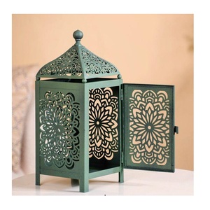 Lámparas marroquíes hexagonales o faroles metálicos marroquíes, faroles decorativos para la decoración del Eid y Ramadán. - Product Image 1