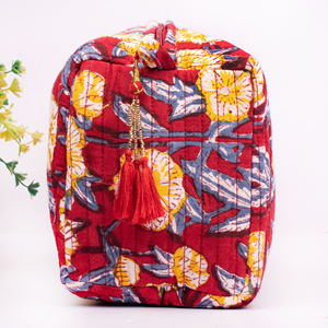 Sac à maquillage en coton biologique de luxe, matelassé, fait main, réutilisable, design personnalisé, grand format, organiseur multifonctionnel pour cosmétiques - Product Image 4