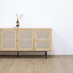 Aparador de Madera de Teca Sólida Nórdica OEM - Almacenamiento Contemporáneo Minimalista para Cocina, Dormitorio, Comedor y Salas de Estar - Product Image 4