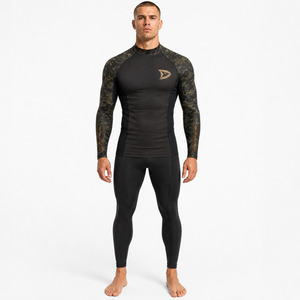 DRAVELLE INDUSTRY Men's Full Sleeve Rash Guard Black Camo <b>Print</b> Breathable 220g Polyester/Nylon Quick Dry <b>Surf</b> Shirt Adult - Product Image 3