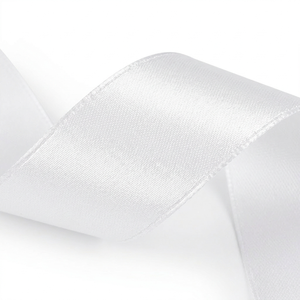 Ruban en satin 100% polyester blanc 12 mm, simple face, 5 rouleaux x 8 mètres, personnalisable, résistant au rétrécissement, pour nœuds de chaise de mariage - Product Image 4