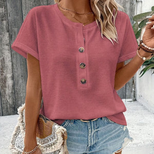 Europe and America <b>Large</b> Solid Color Short Sleeve Bamboo Fiber Breathable Women Summer New Loose Crew Neck Casual T-Shirt - Product Image 2