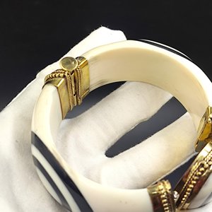 Bracelets en laiton faits main par des designers de premier plan avec os poli, exportateur indien, bijoux en gros, bracelets en os de buffle au prix cible - Product Image 6