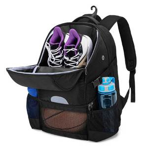 Unisex Gym <b>Backpack</b> with Shoe Compartment and <b>Water</b> Bottle Holder Multi-Functional Casual Fitness Bag 30-40L Zipper Closure - Product Image 1