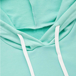 เสื้อฮู้ดครอปสีเขียวมิ้นท์สำหรับผู้หญิง แขนยาว ผ้าถัก คอตตอนเนื้อแน่น ด้านหน้าเป็นผ้าทึบ เป็นมิตรกับสิ่งแวดล้อม ระบายอากาศได้ดี เหมาะสำหรับใส่ลำลองในฤดูใบไม้ร่วง - Product Image 6