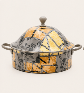 Luxury Floral Enamel Stainless Steel Insulated Hot <b>Pot</b> <b>Set</b> Double Wall Food Warmer Casserole Decorative Serving Dish for Ramadan - Product Image 1